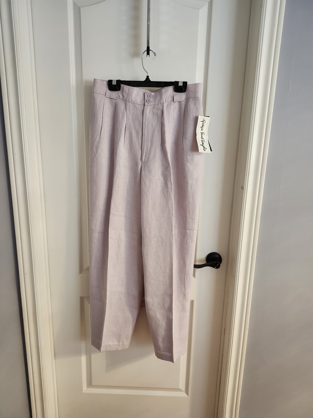 Vintage Light Lavender High-Waist Wide Leg Trousers